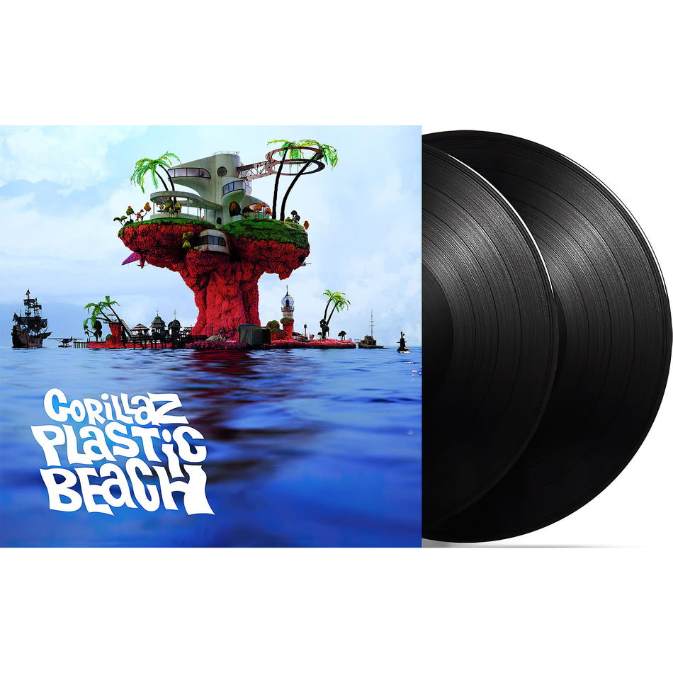 Gorillaz - Plastic Beach packshot, 2LP black vinyl, alternative and art pop