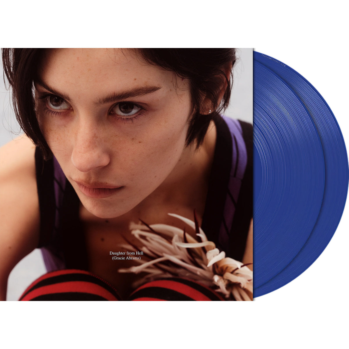 Gracie Abrams Daughter from Hell packshot for a 2LP vinyl record in the cobalt blue indie exclusive variant. Available at ToucanRecords.com