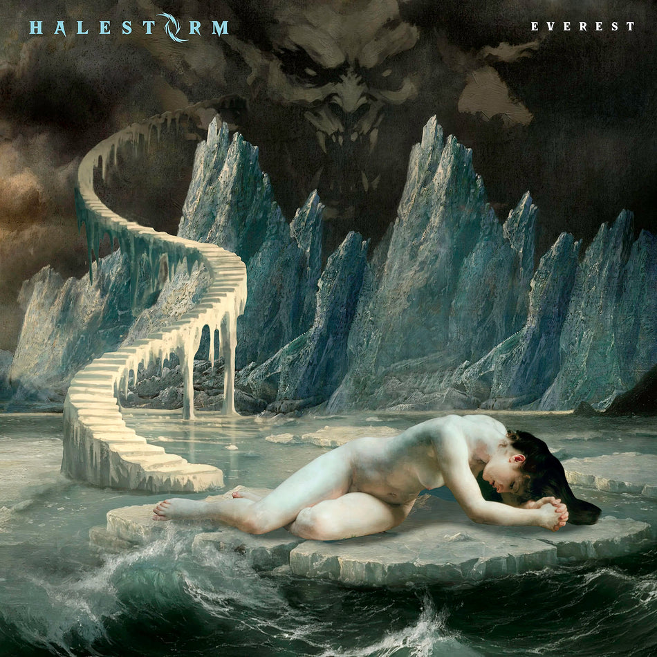 Halestorm Everest album cover art, hot pink vinyl edition, alternative metal / hard rock release
