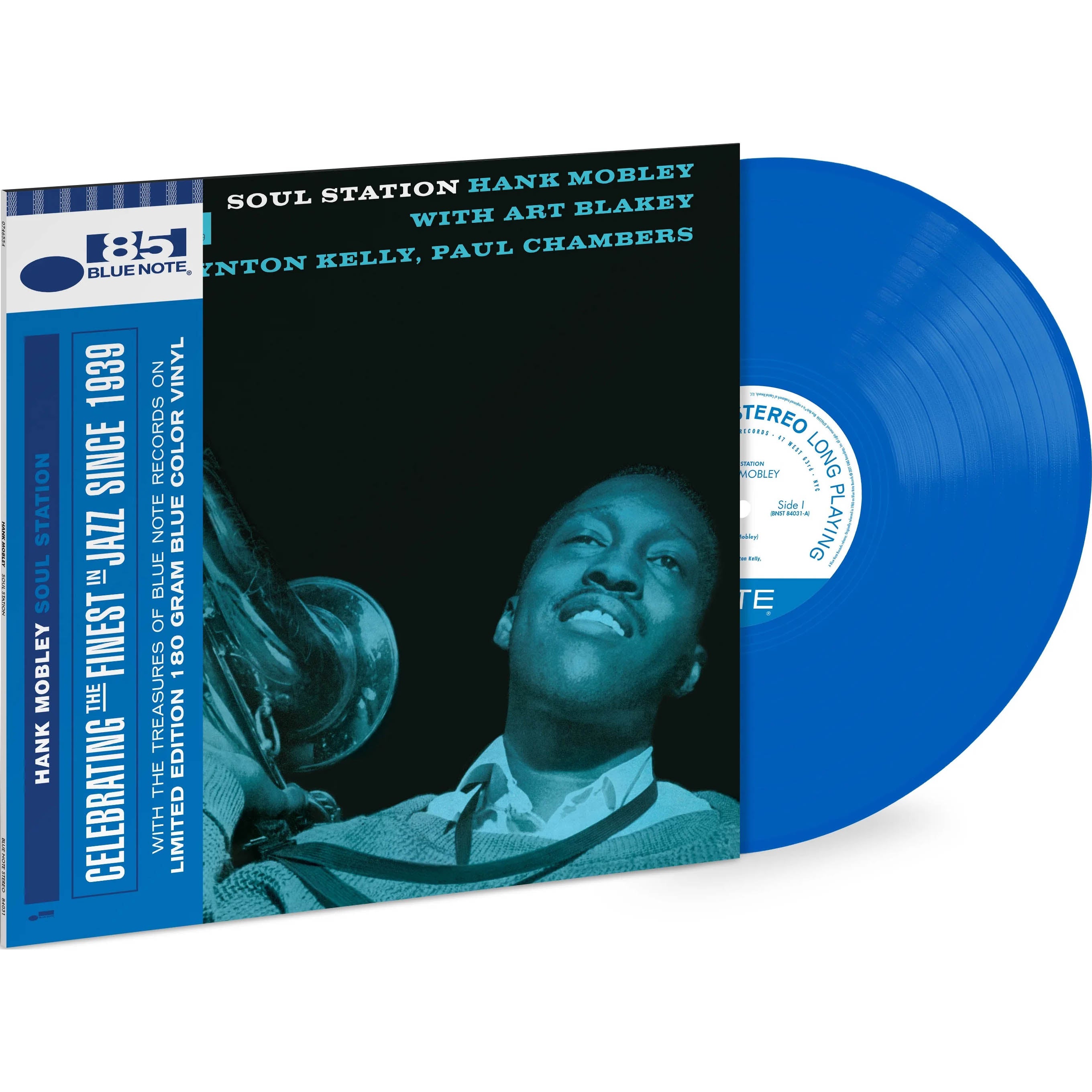 hank mobley, soul station, blue note, limited edition, indie exclusive, packshot, blue vinyl, colored vinyl, 180g, album cover, album art, cover, cover art, vinyl,