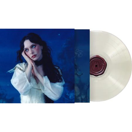Holly Humberstone Cruel World packshot pearl white vinyl LP with folded 6-panel poster and printed inner sleeve at ToucanRecords.com
