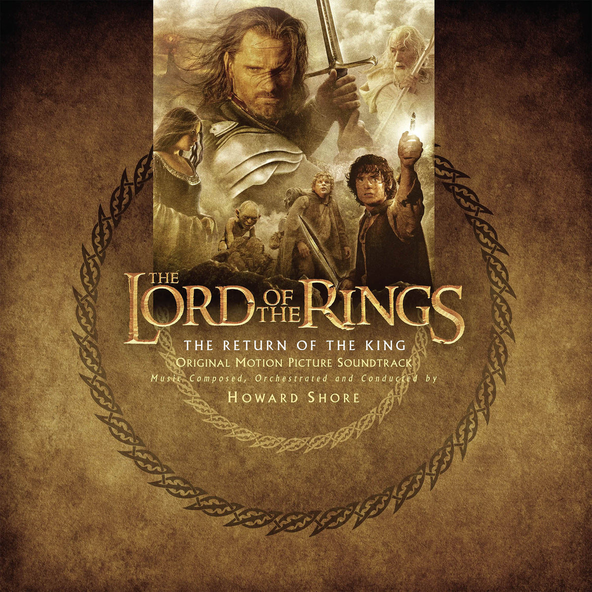 The Lord of the Rings The Return of the King soundtrack album cover, Palantir Clear vinyl Indie Exclusive, Howard Shore orchestral score.