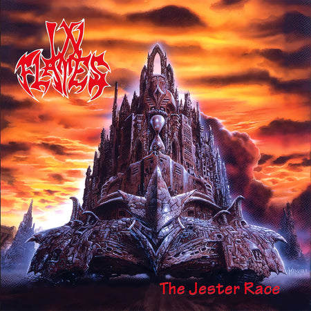In Flames The Jester Race album cover for transparent yellow vinyl LP featuring Moonshield at ToucanRecords.com