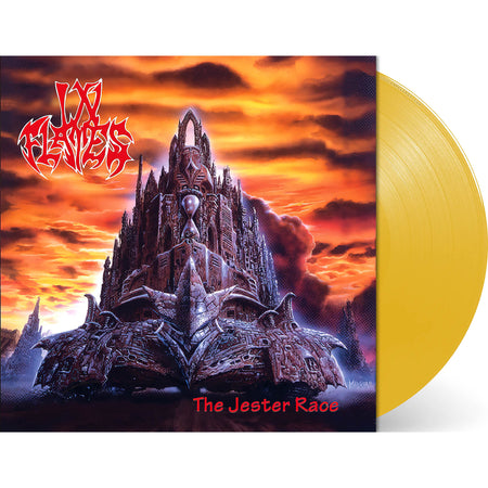 In Flames The Jester Race album cover for transparent yellow vinyl record featuring Moonshield at ToucanRecords.com