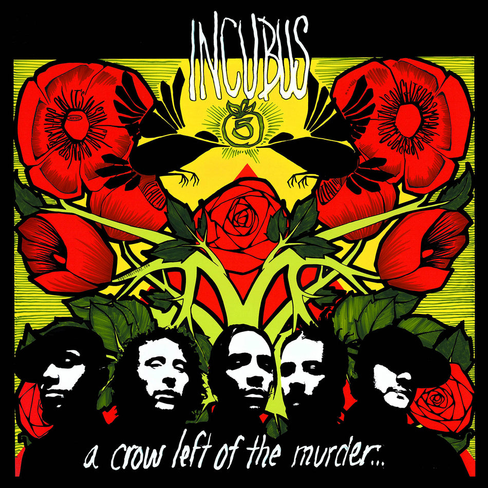 Incubus A Crow Left Of The Murder album cover art for a 2LP vinyl record featuring "Megalomaniac" and "Agoraphobia."