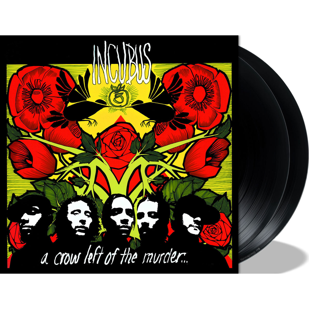 Incubus A Crow Left Of The Murder 2LP vinyl packshot for the 180g black vinyl pressing with gatefold sleeve.