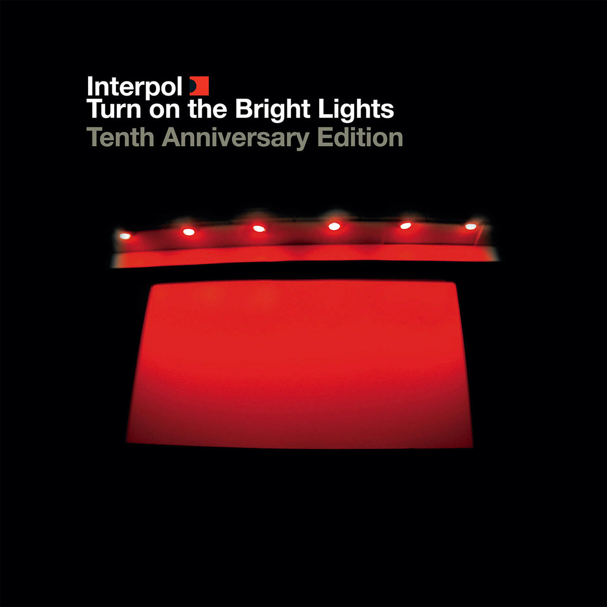 Interpol Turn On The Bright Lights album cover art for black vinyl LP on Matador with indie rock and post-punk appeal