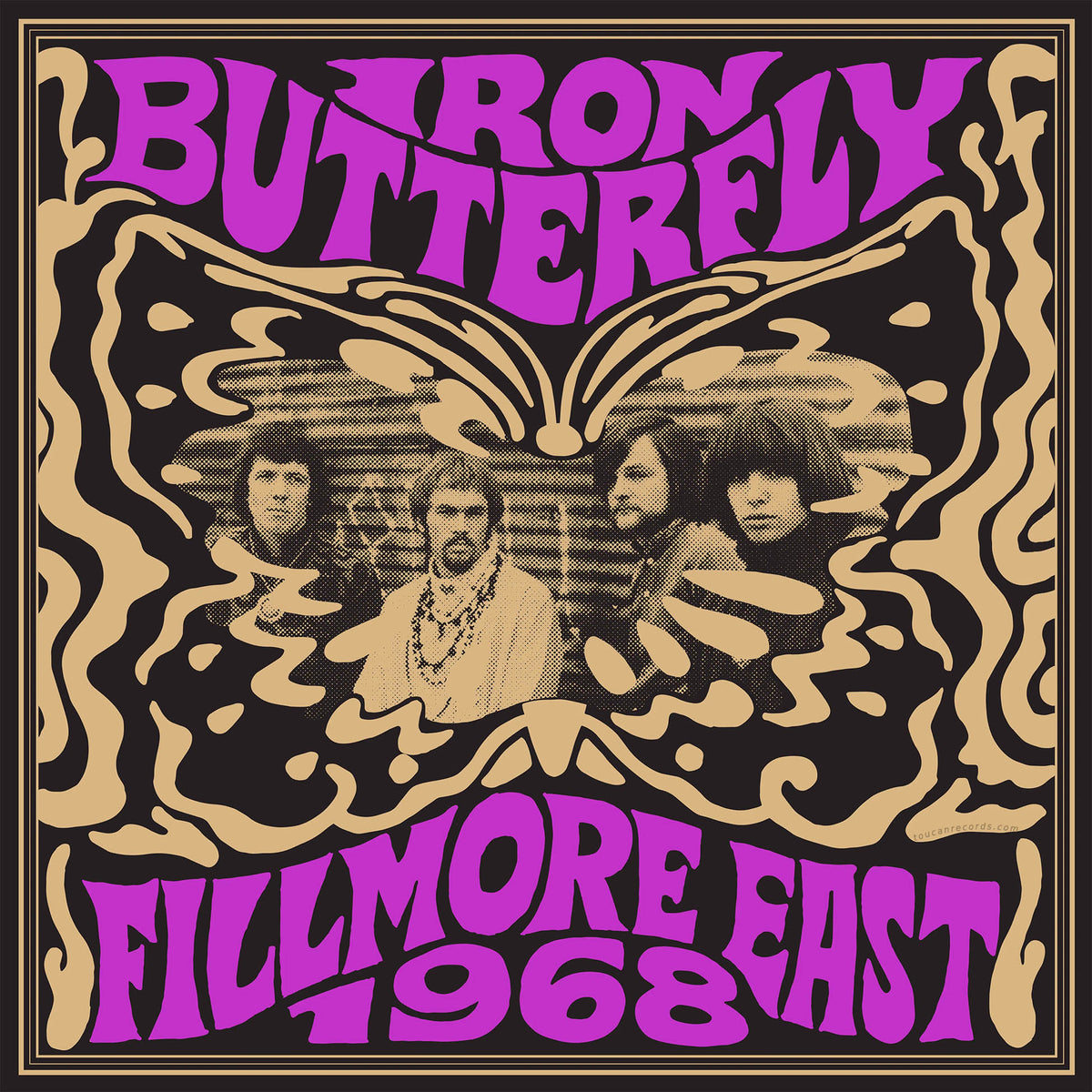 Iron Butterfly Fillmore East 1968 album cover for the Rocktober indie exclusive black vinyl LP with "In-A-Gadda-Da-Vida"