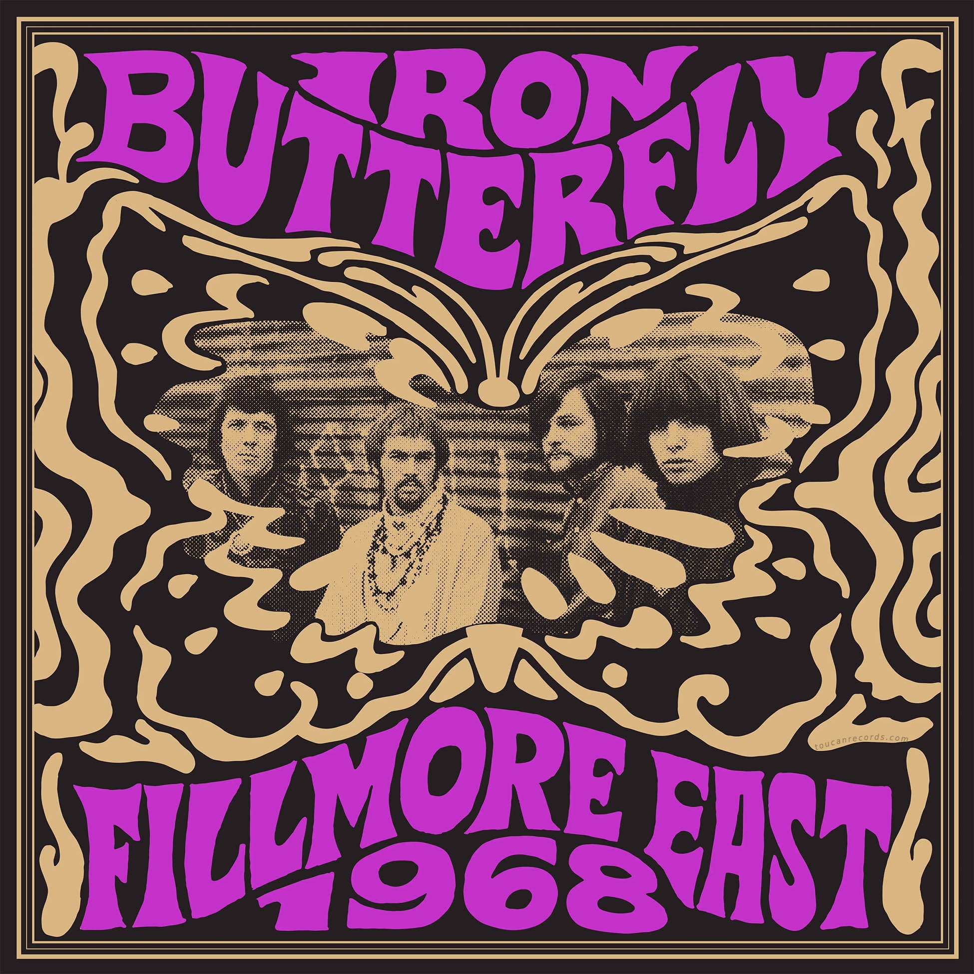 Iron Butterfly Fillmore East 1968 album cover for the Rocktober indie exclusive black vinyl LP with "In-A-Gadda-Da-Vida"
