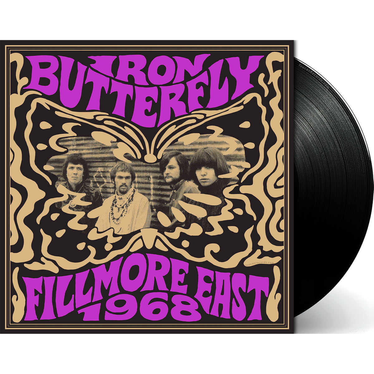 Iron Butterfly Fillmore East 1968 packshot for the Rocktober indie exclusive black vinyl LP with 1968 Fillmore recordings