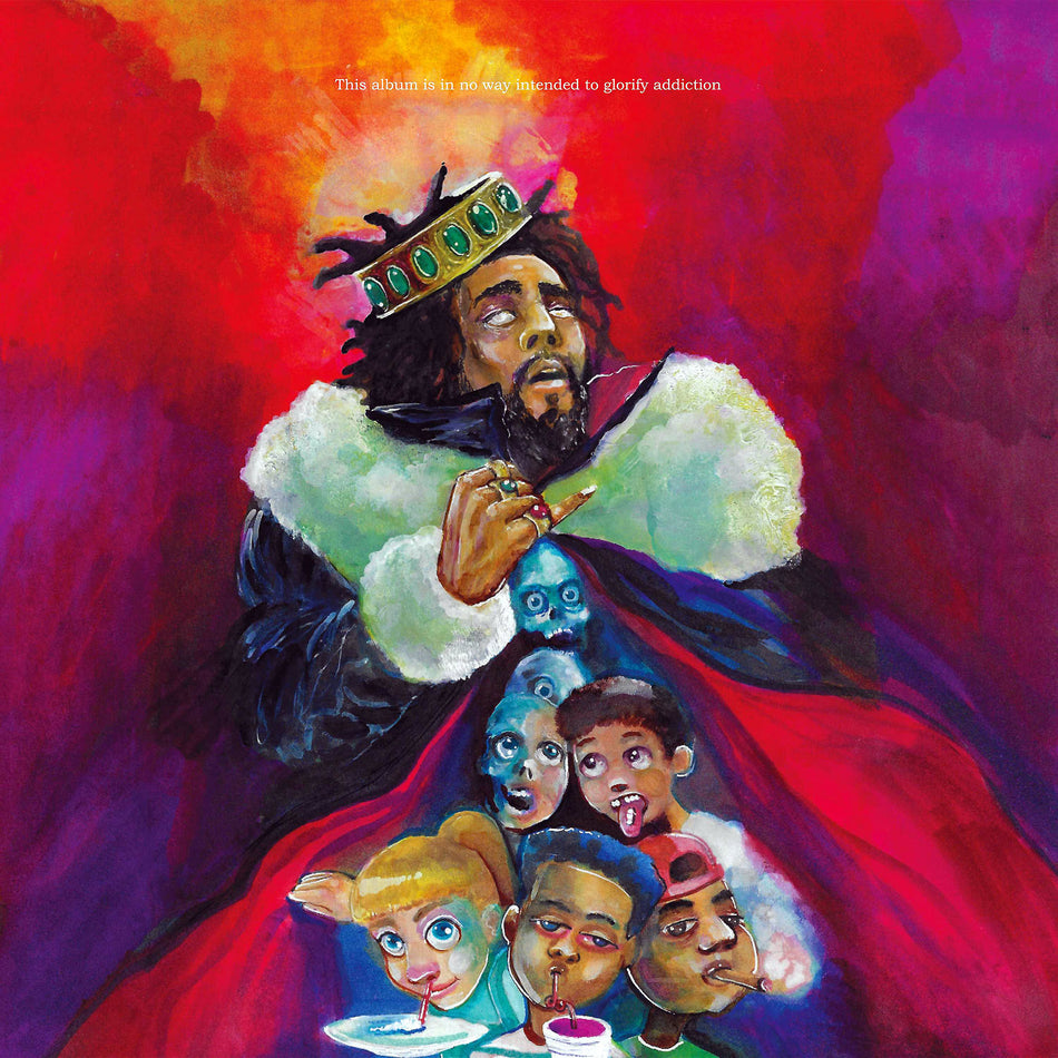 J. Cole - KOD album cover, black vinyl LP gatefold edition