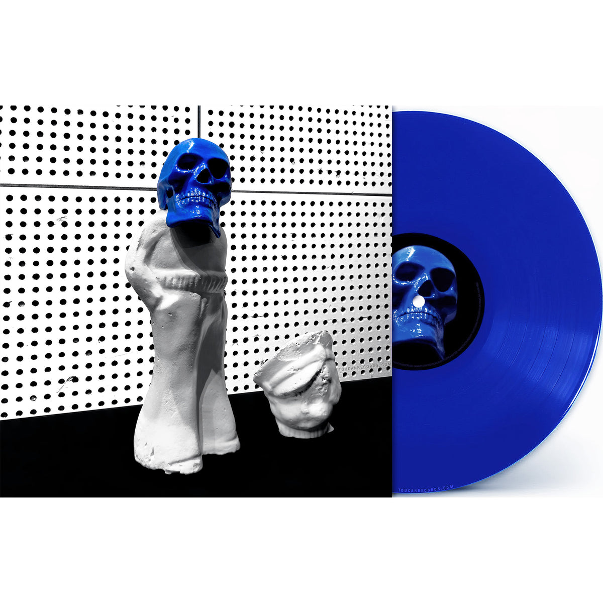 Jack White Frozen Charlotte packshot for the solid blue vinyl record available at ToucanRecords.com. A limited edition indie retail exclusive  release.