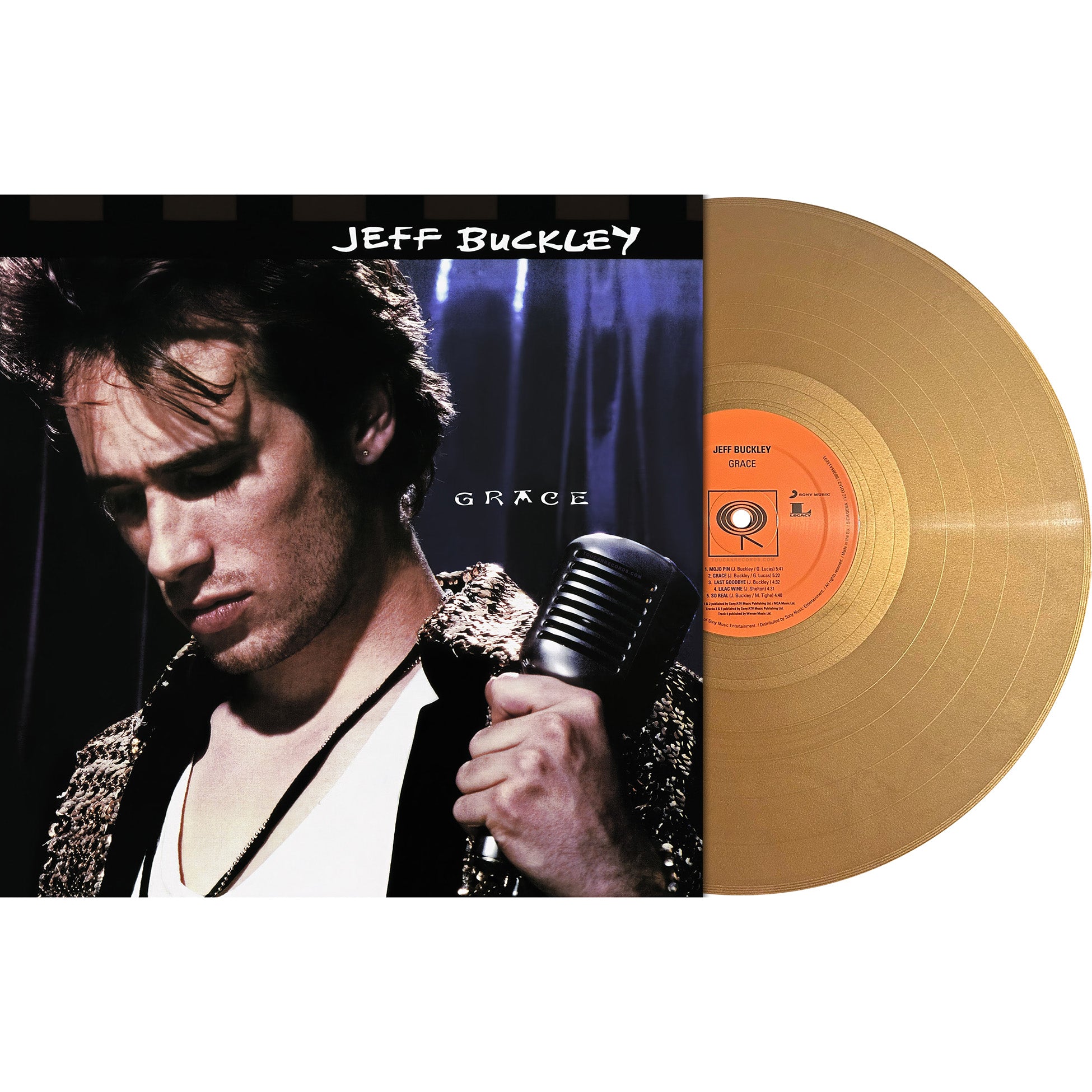 Jeff Buckley - Grace gold LP packshot, Italy import, singer-songwriter alternative rock classic