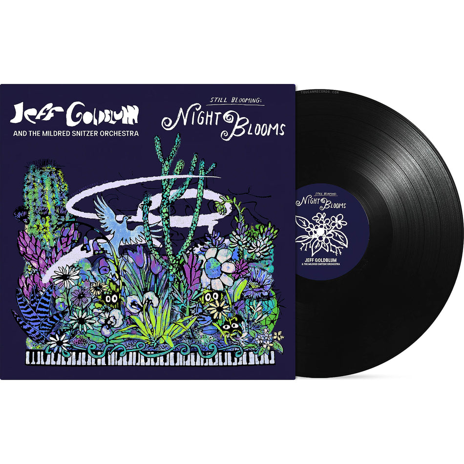 Jeff Goldblum Night Blooms packshot for the Vocal Jazz and Traditional Pop vinyl LP with classic standards on standard black vinyl.