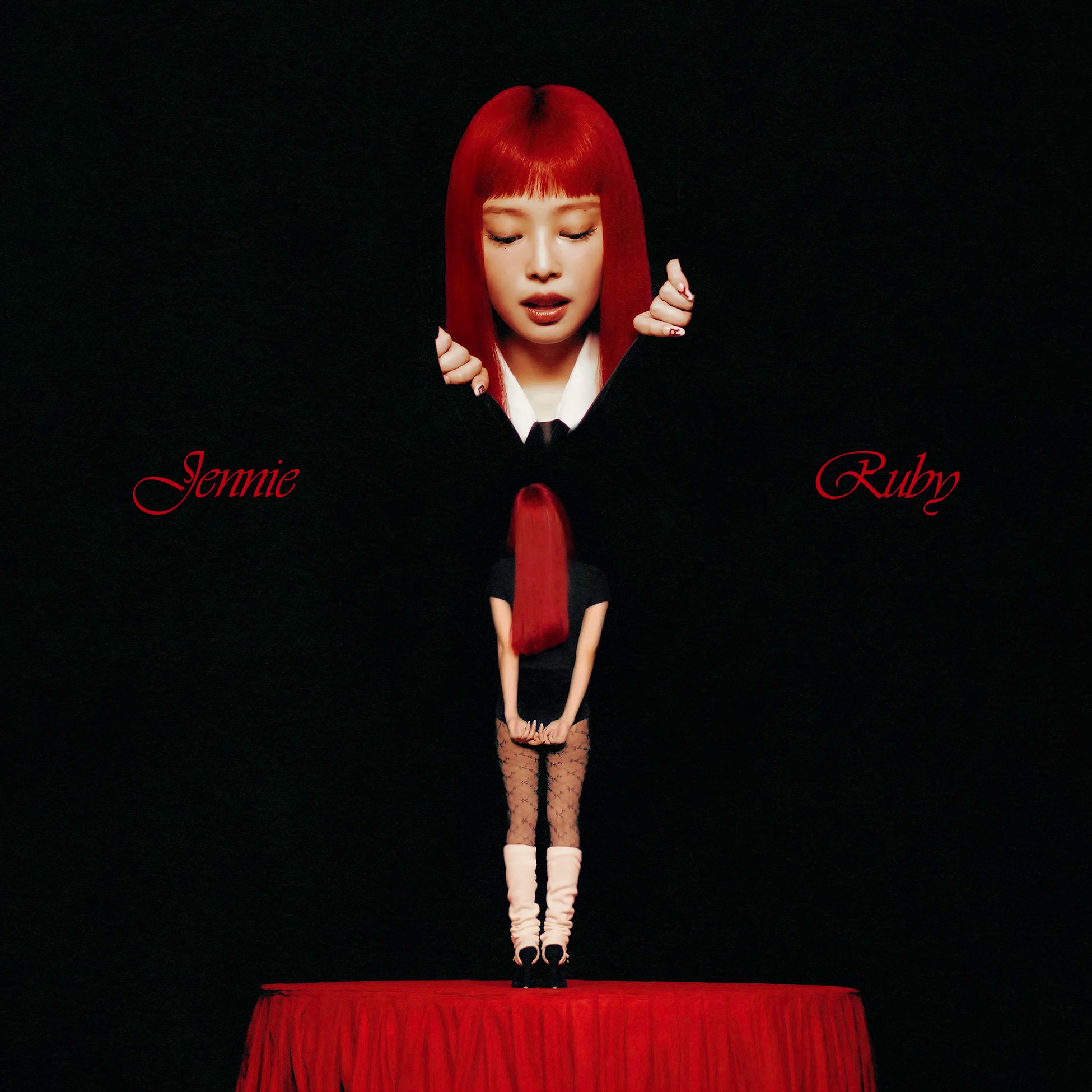 Jennie - Ruby album cover, apple red vinyl LP, gatefold edition with photocards