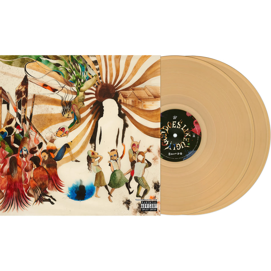JID - God Does Like Ugly packshot, translucent tan vinyl gatefold 2LP pressing, Atlanta conscious hip-hop at ToucanRecords.com located in Roswell, GA