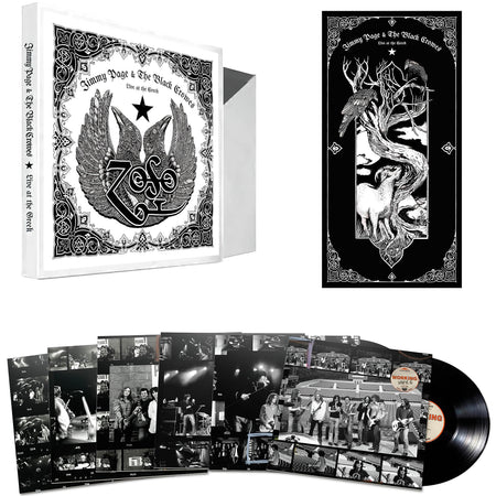 Jimmy Page, Black Crowes, Live At The Greek, packshot, 6 LP, Box Set, box cover, album cover, vinyl, six lp, zoso, poster, previously unreleased tracks,