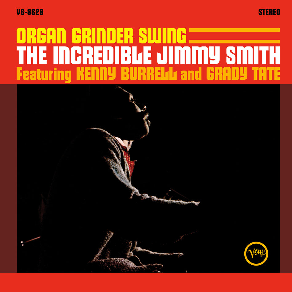 Jimmy Smith - Organ Grinder Swing cover art, 1965 organ jazz classic with Kenny Burrell & Van Gelder, remastered on 180g audiophile vinyl.