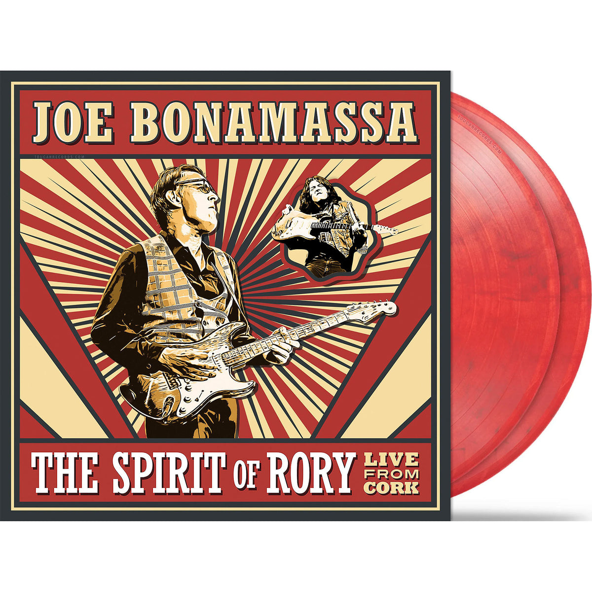 Joe Bonamassa The Spirit Of Rory Live From Cork 2LP vinyl packshot available at ToucanRecords.com. This live, Blues-rock album is a tribute to Rory Gallagher.