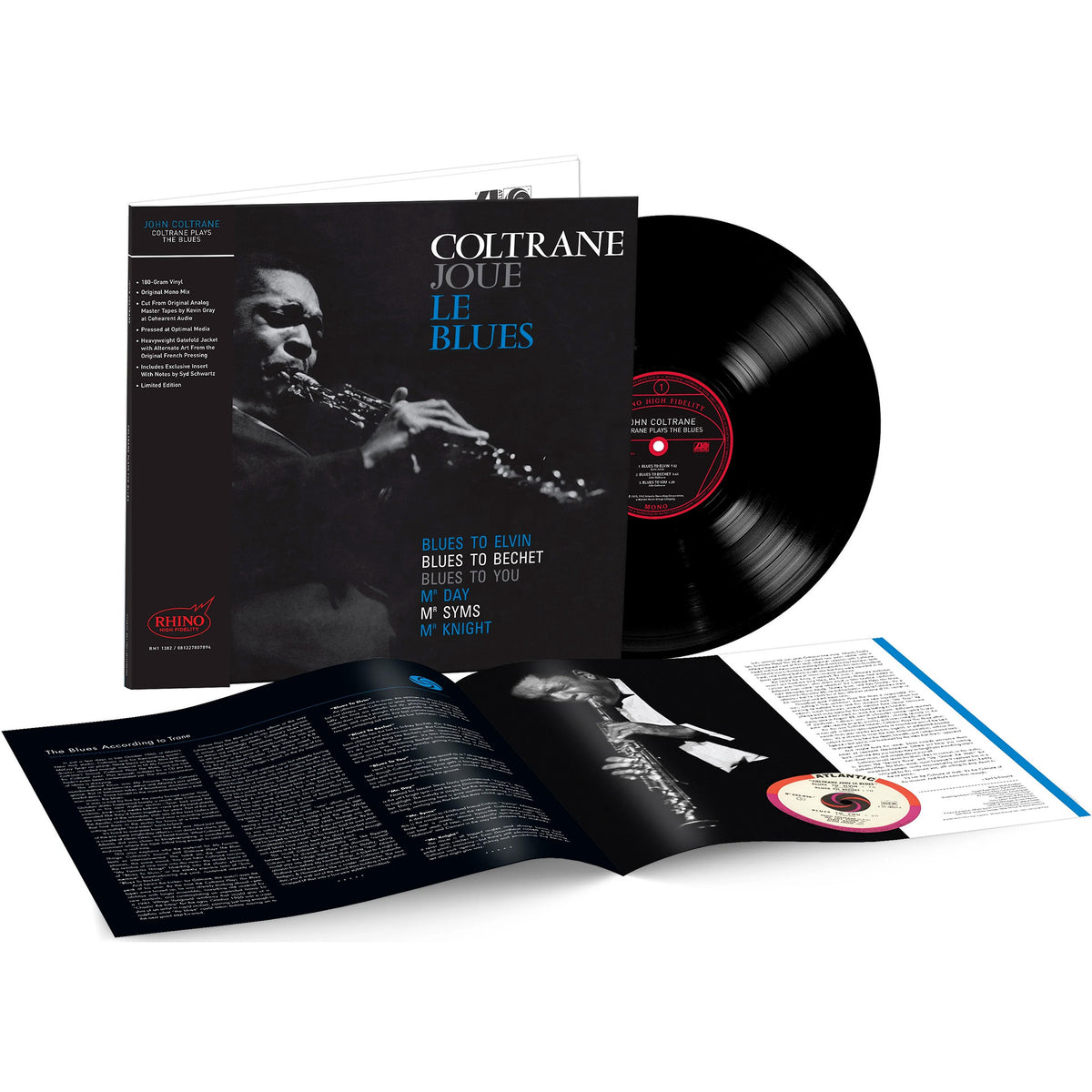 Coltrane Plays the Blues Rhino High Fidelity LP packshot, Kevin Gray AAA cut, limited edition SYEOR mono reissue