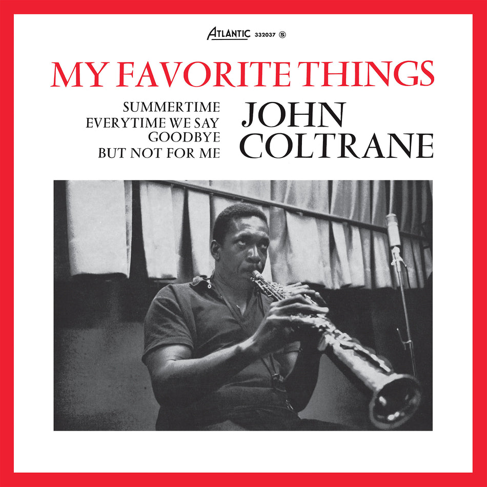 John Coltrane My Favorite Things 1961 Atlantic Records LP cover, 65th Anniversary audiophile mono reissue, modal jazz post-bop, Alternate cover featuring original artwork for the French release.
