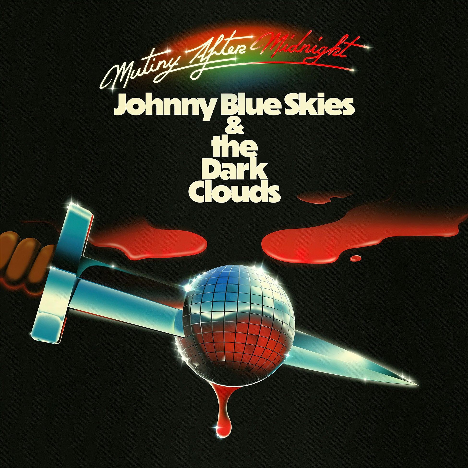 Johnny Blue Skies - Mutiny After Midnight album cover, Indie Exclusive red vinyl LP edition - available at ToucanRecords.com