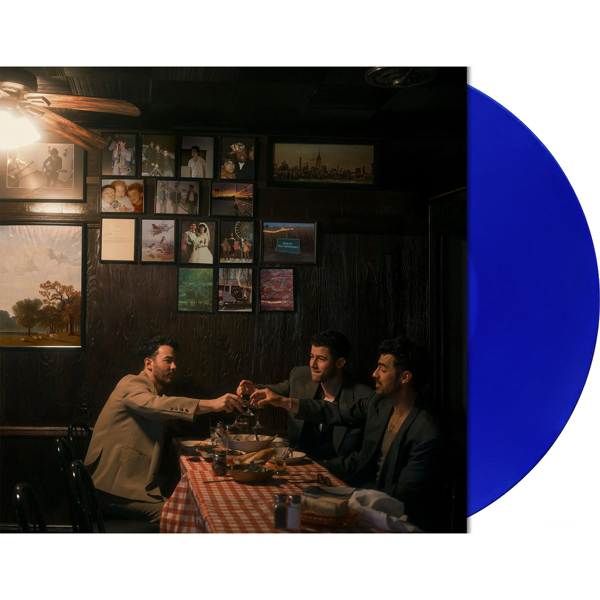 Jonas Brothers - Greetings From Your Hometown packshot, cobalt blue vinyl pressing, modern pop rock