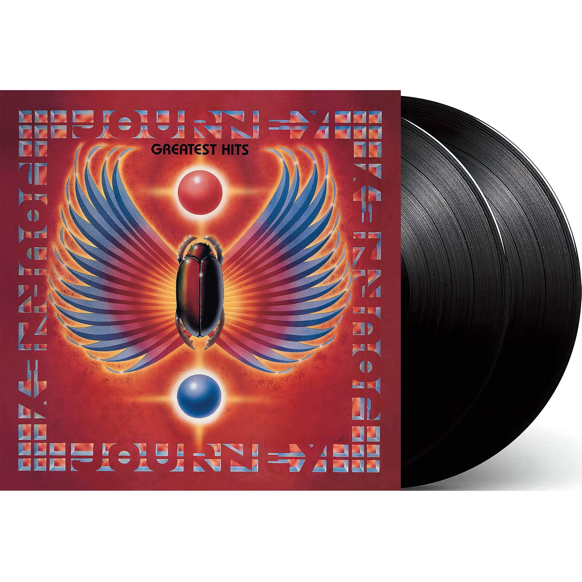 Journey, Greatest Hits, 2 LP, 180g, Vinyl, cover, album, vinyl, don't stop believin', Separate Ways, World's Apart, open arms, Any Way You Want It, lovin touchin squeezin, packshot