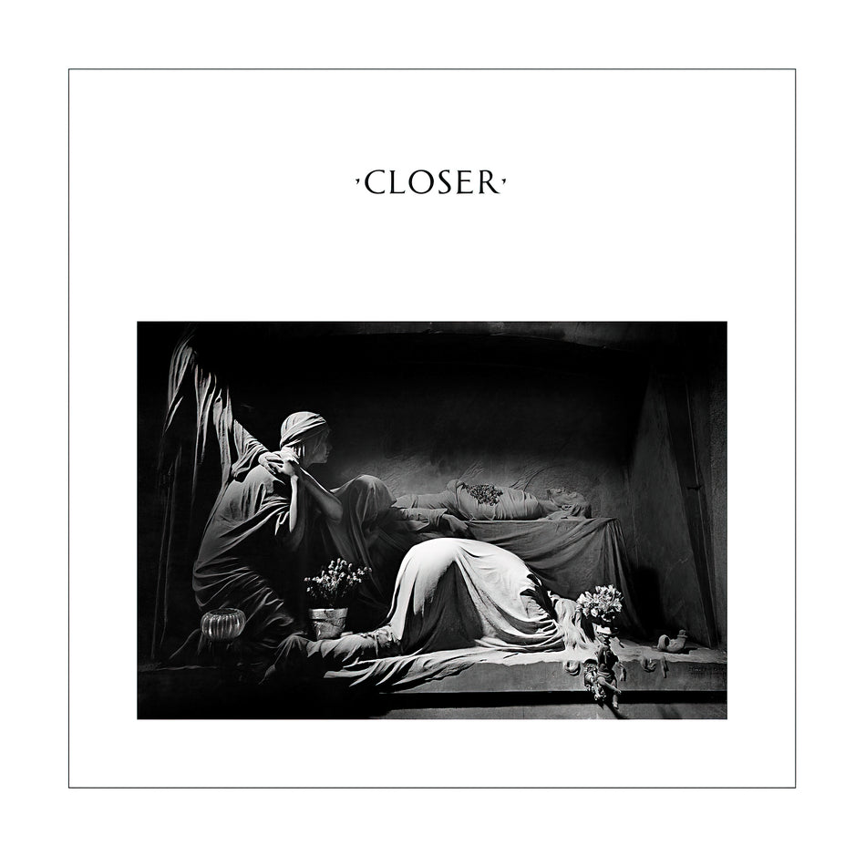 Joy Division - Closer album cover, 180g black vinyl reissue, Peter Saville cemetery design. Post-punk gothic rock.