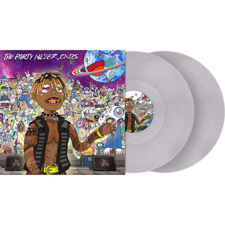 juice wrld, juice world, party never ends, indie exclusive, packshot, limited edition, glacier, colored vinyl, silver vinyl, album cover, album art, cover, cover art, vinyl