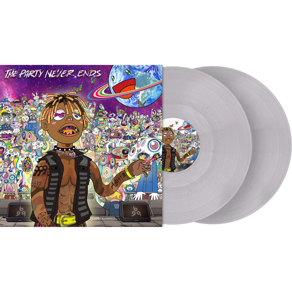 juice wrld, juice world, party never ends, indie exclusive, packshot, limited edition, glacier, colored vinyl, silver vinyl, album cover, album art, cover, cover art, vinyl