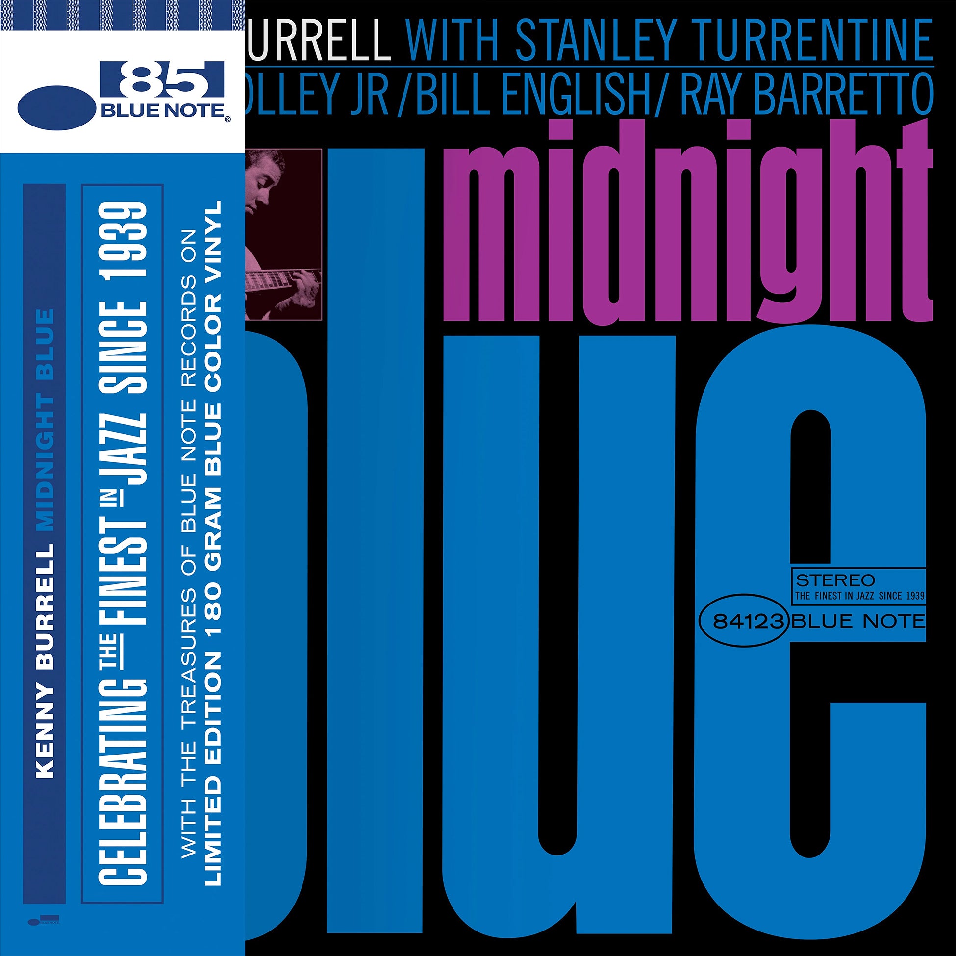 Kenny Burrell - Midnight Blue album cover, 180g blue vinyl, Indie Exclusive edition