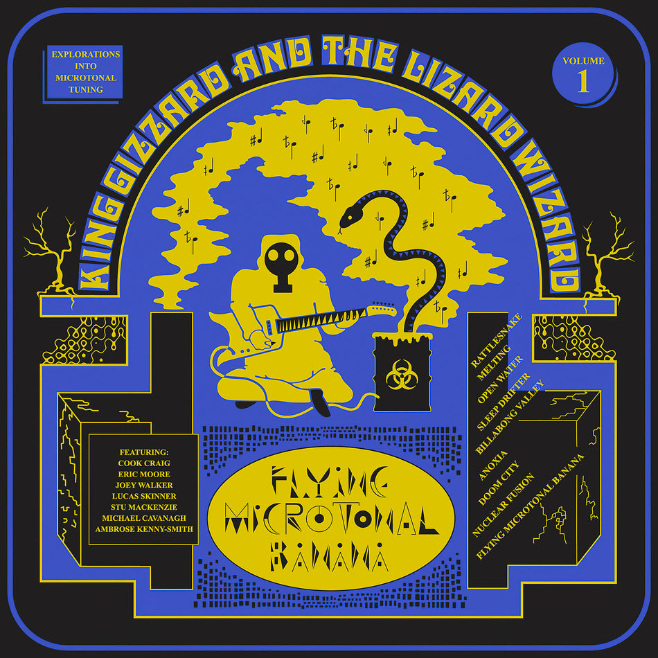King Gizzard And The Lizard Wizard - Flying Microtonal Banana album cover, eco-wax random color recycled vinyl LP