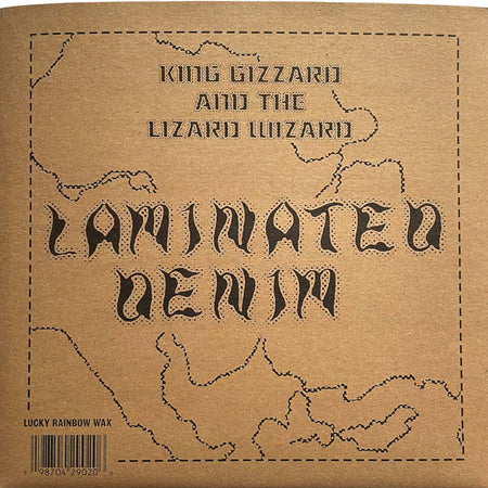 king gizzard, lizard wizard, laminated denim, paper sleeve, outer sleeve, lucky rainbow, eco vinyl, recycled vinyl, stu mackenzie, album cover, vinyl, album art, psychedelic rock, lucky rainbow wax,