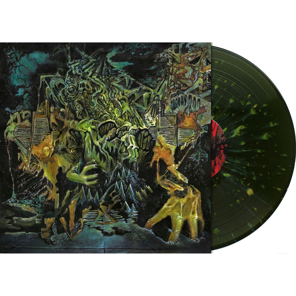 King Gizzard And The Lizard Wizard - Murder Of The Universe packshot, vomit splatter green vinyl with illustrated booklet, psychedelic rock available at ToucanRecords.com