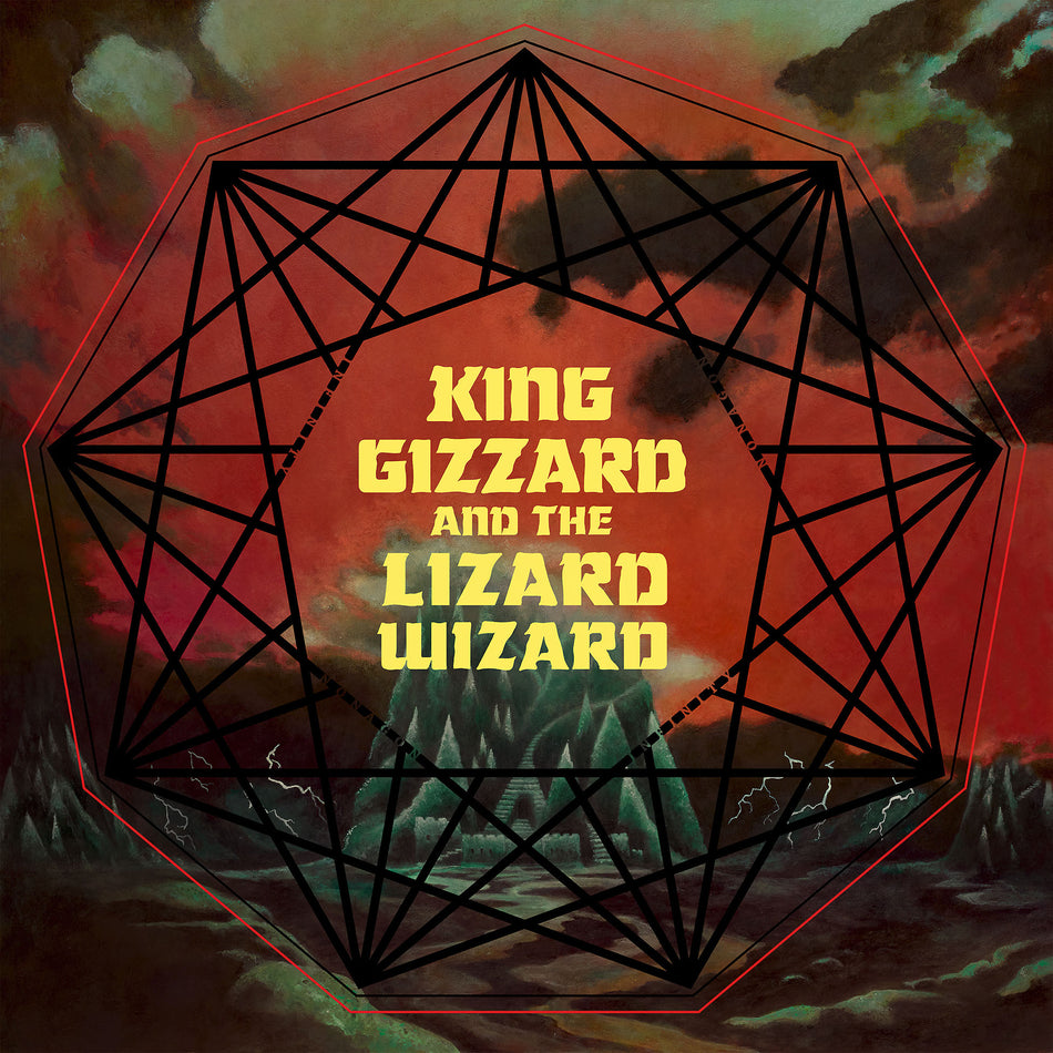king gizzard, lizard wizard, nonagon infinity, colored vinyl, red yellow black vinyl, album cover, album art, cover, cover art, vinyl,