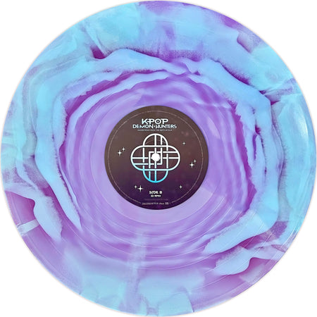 KPop Demon Hunters vinyl LP Disc for the 1st Anniversary Honmoon Haze blue and purple swirl  album soundtrack.