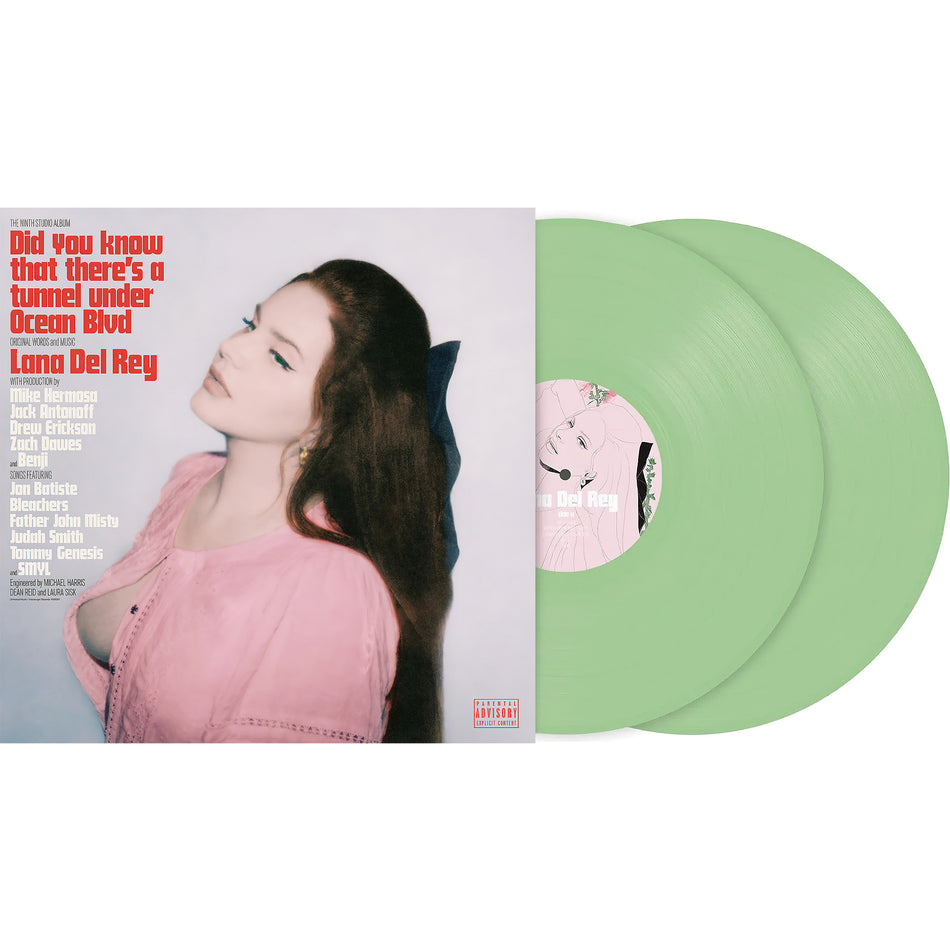 Lana Del Rey, Did You Know That There's A Tunnel Under Ocean Blvd, tunnel, 2 LP, Light Green Vinyl, Alternate Cover, indie exclusive, cover, album, vinyl, packshot, green vinyl,