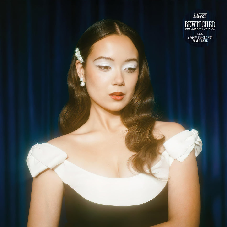 laufey, bewitched, goddess edition, limited edition, blue vinyl, colored vinyl, album cover, album art, cover cover art, vinyl,