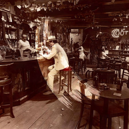 Led Zeppelin - In Through the Out Door cover art, 1979 rock LP, bar-scene artwork, collectible classic vinyl