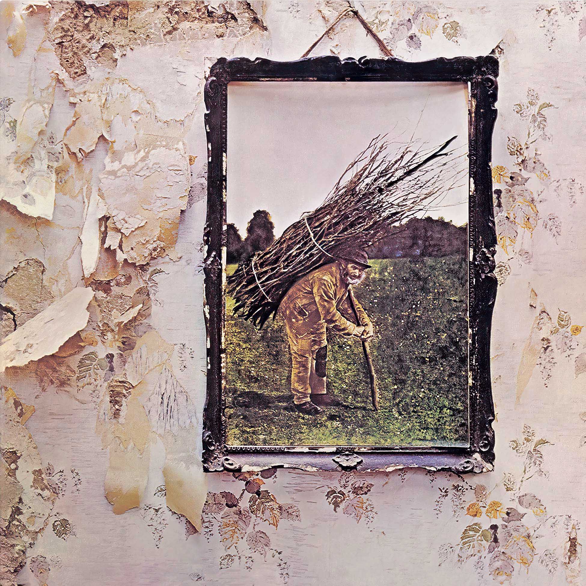 Led Zeppelin IV album cover, classic rock reissue on clear vinyl, premium gatefold with artwork