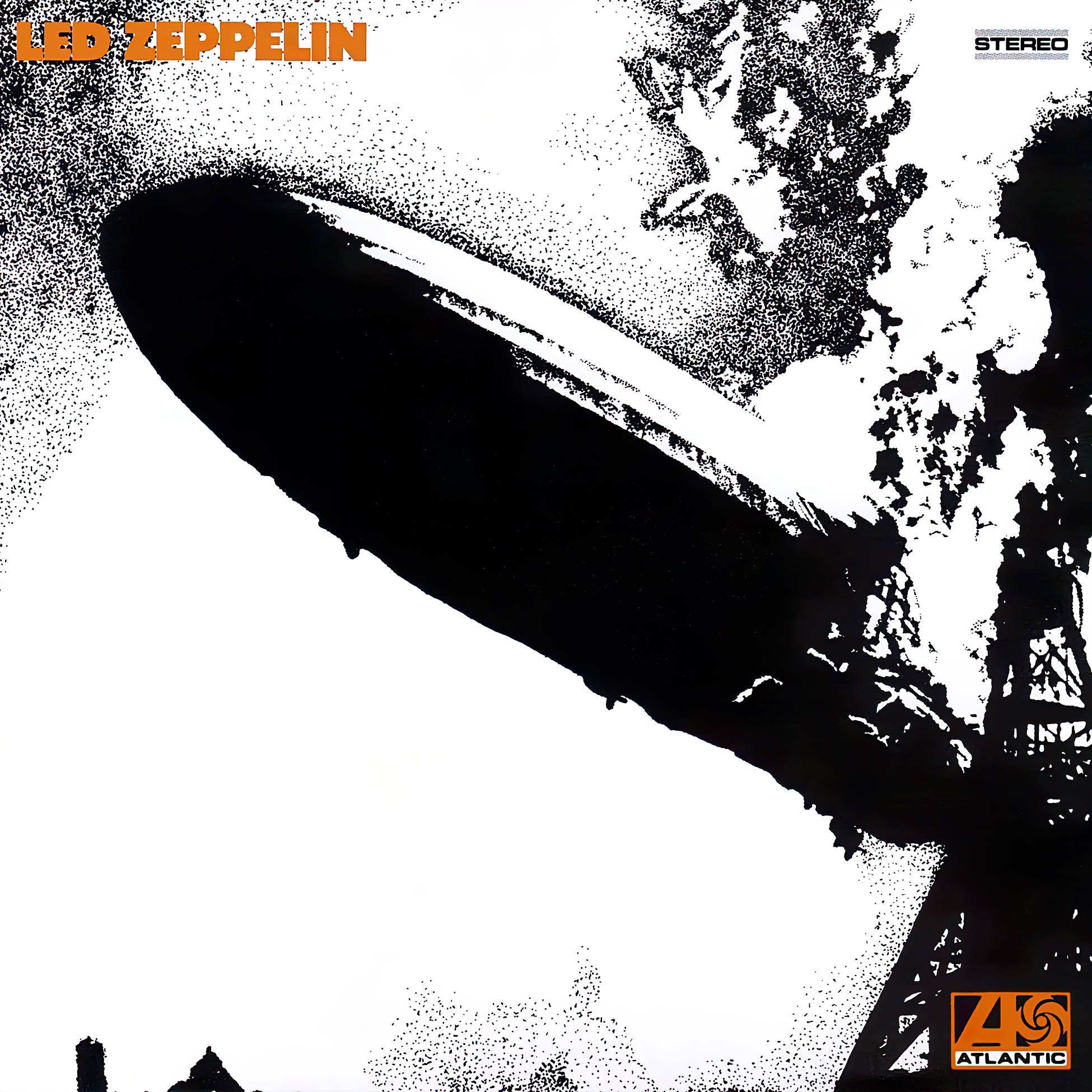 Led Zeppelin debut album cover, classic rock reissue on black vinyl, 1969 hard rock essential