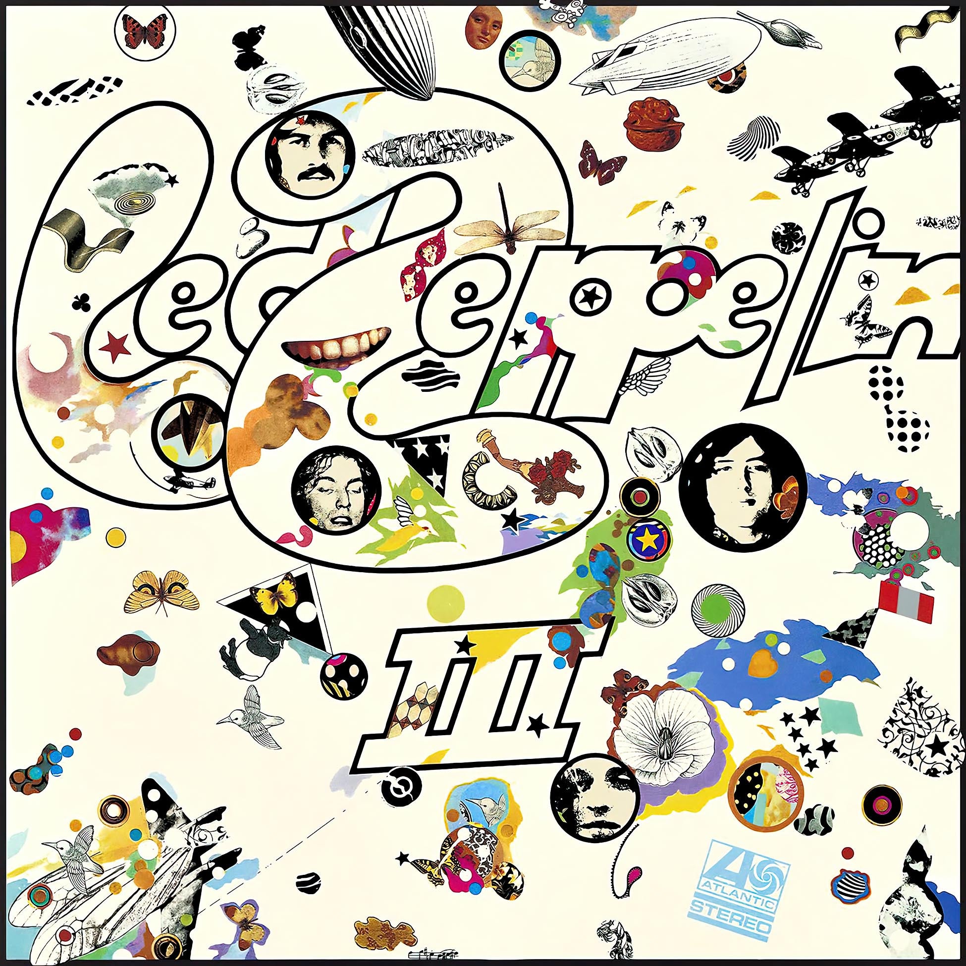 Led Zeppelin III vinyl album cover, 1970 rock-folk classic on black vinyl with Immigrant Song