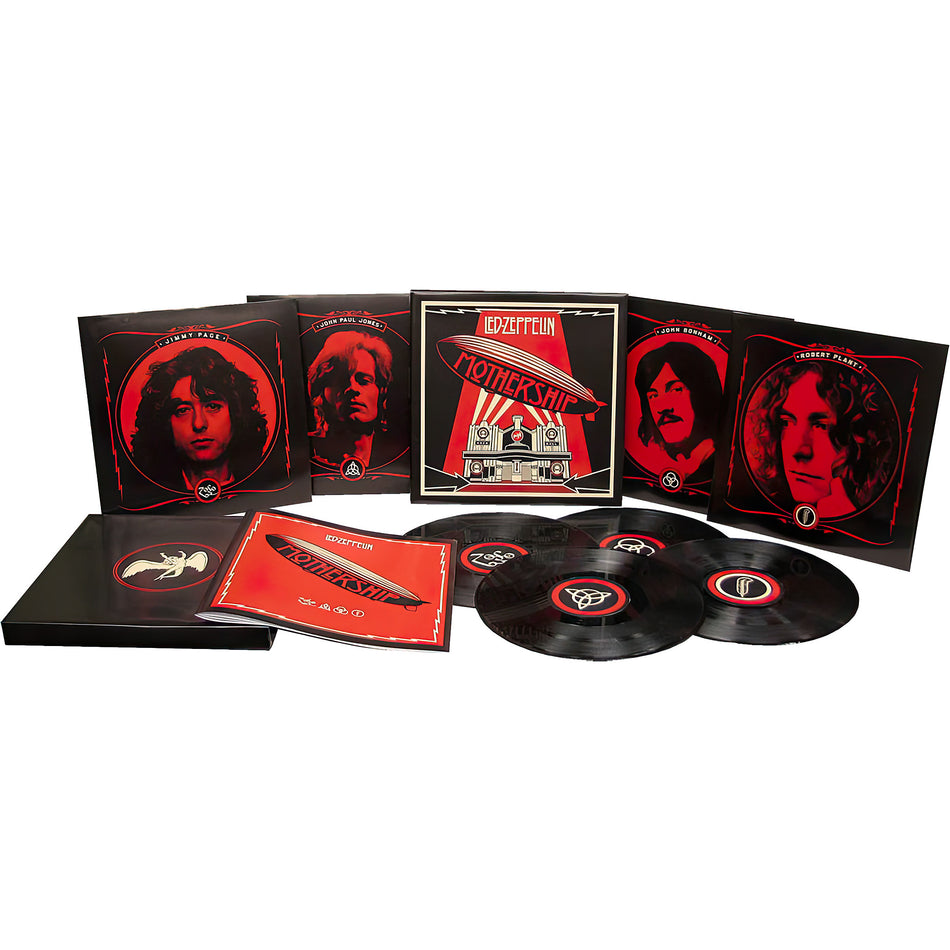 Led Zeppelin - Mothership deluxe vinyl box set packshot, remastered rock anthology collection