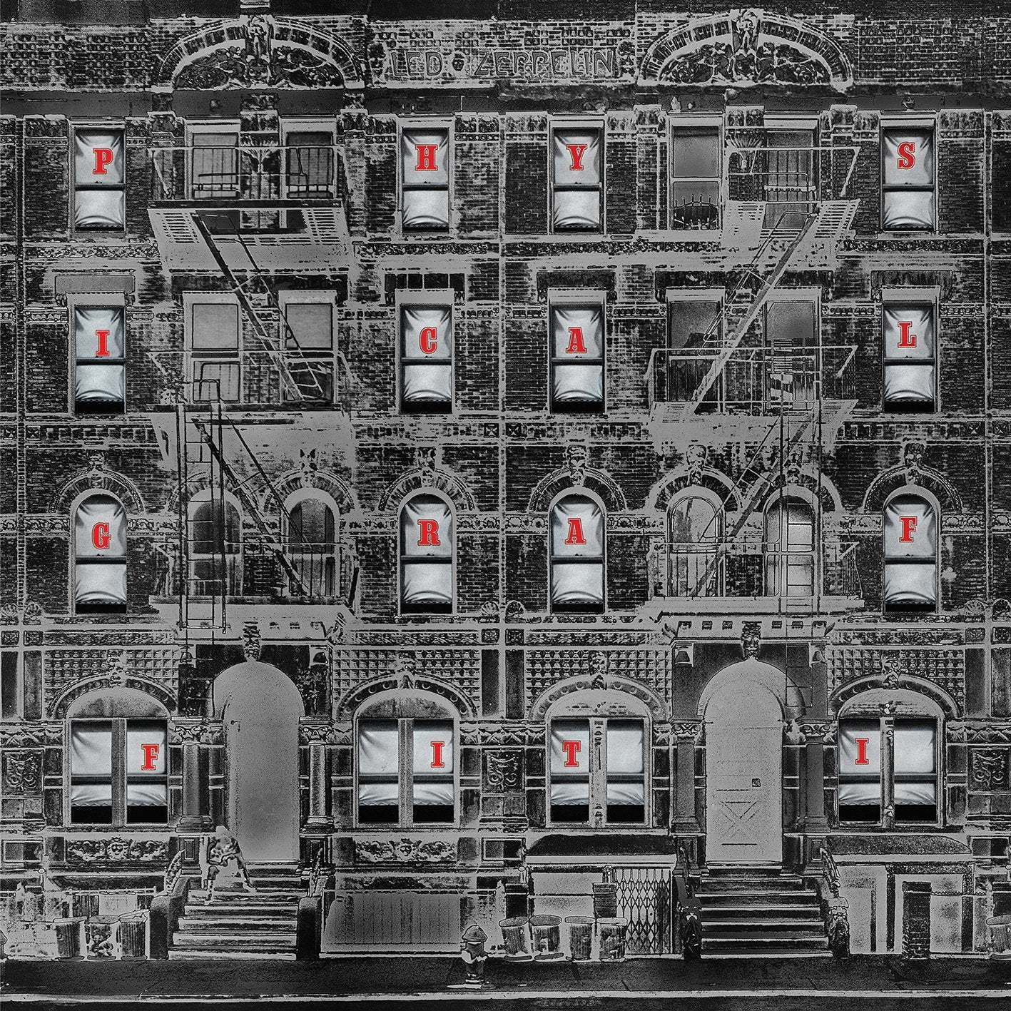 Led Zeppelin - Physical Graffiti deluxe edition alternate album cover, 3 LP 180g black vinyl, die-cut window sleeve