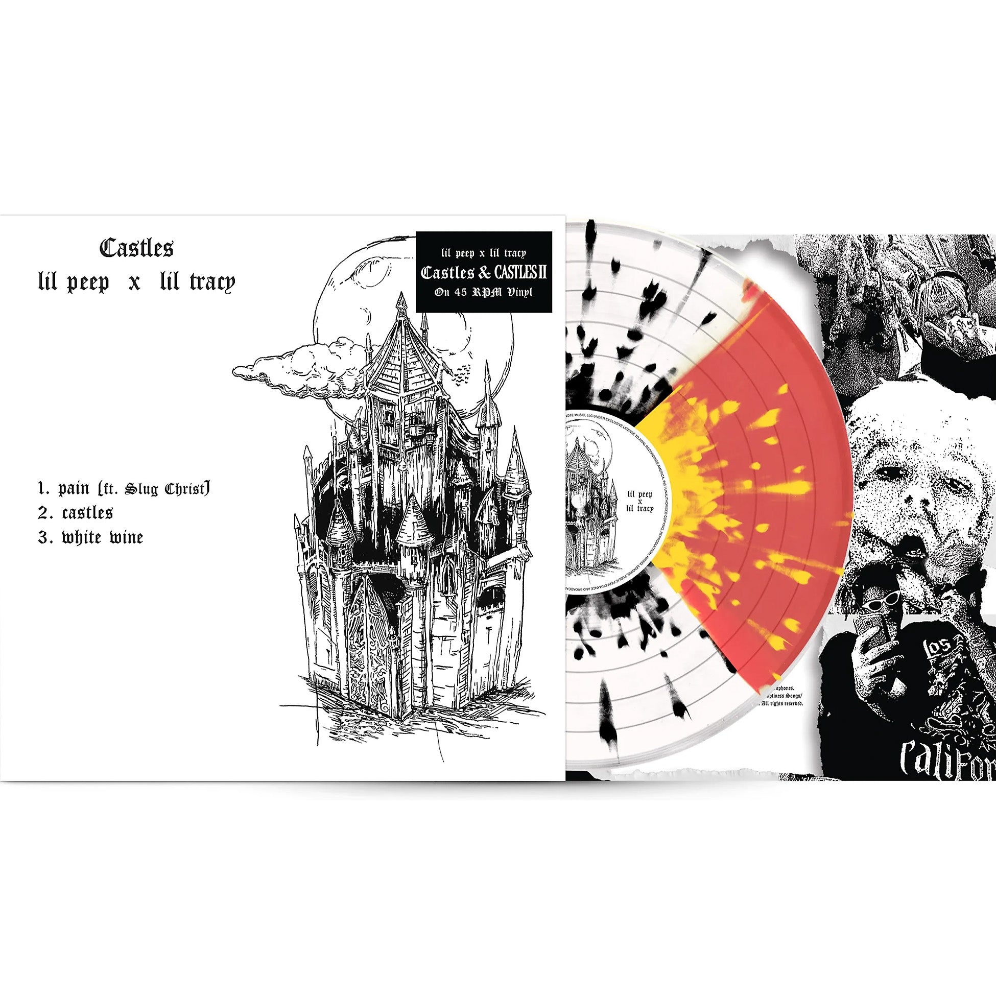 Lil Peep Castles I & II vinyl record, quad color splatter design, alternative hip-hop pressing
