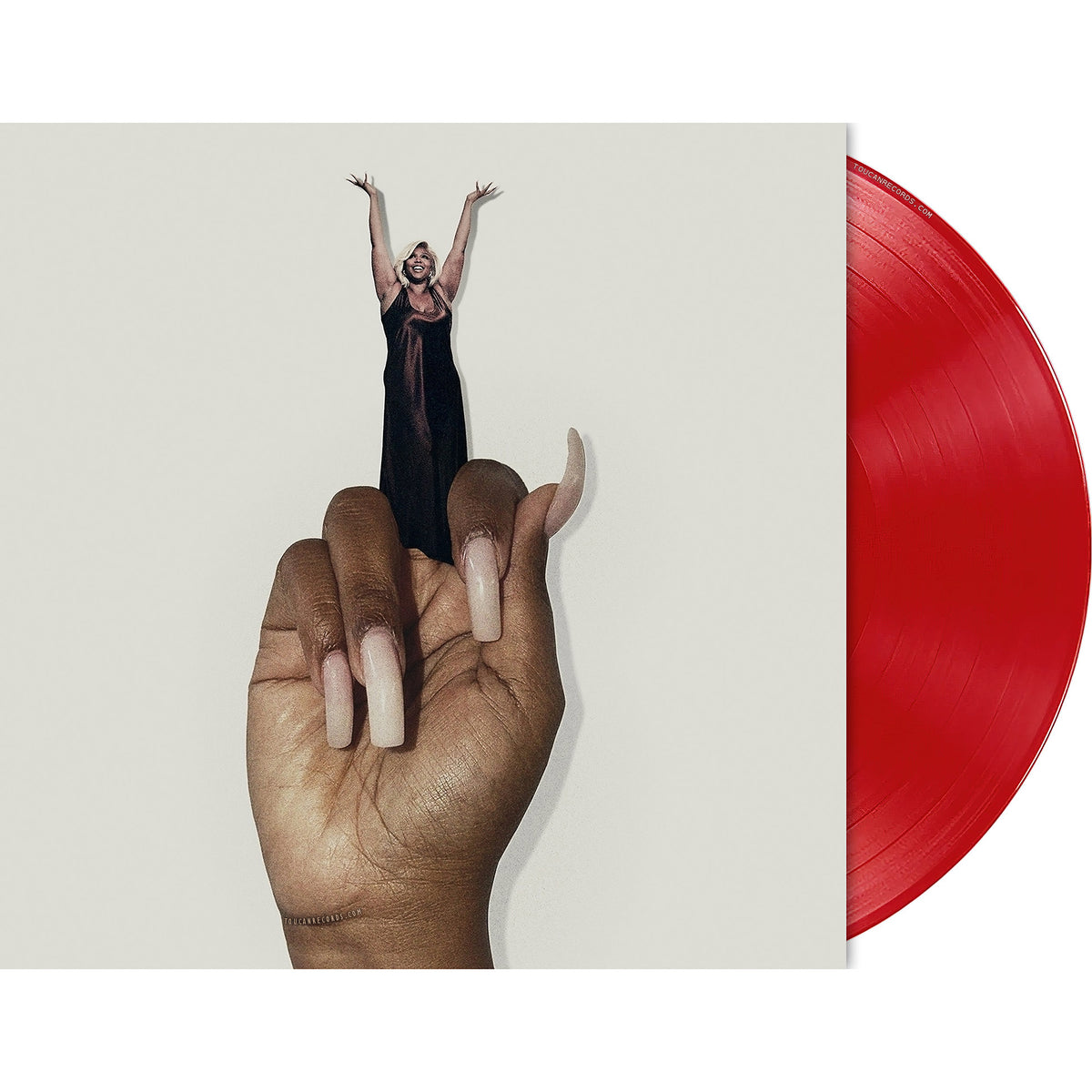 Lizzo Bitch packshot for the translucent red vinyl LP edition with 12-song album tracklist at ToucanRecords.com