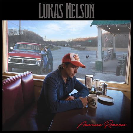 Lukas Nelson American Romance vinyl LP album cover for the black and white split colored vinyl edition featuring "American Romance" and "Ain't Done."