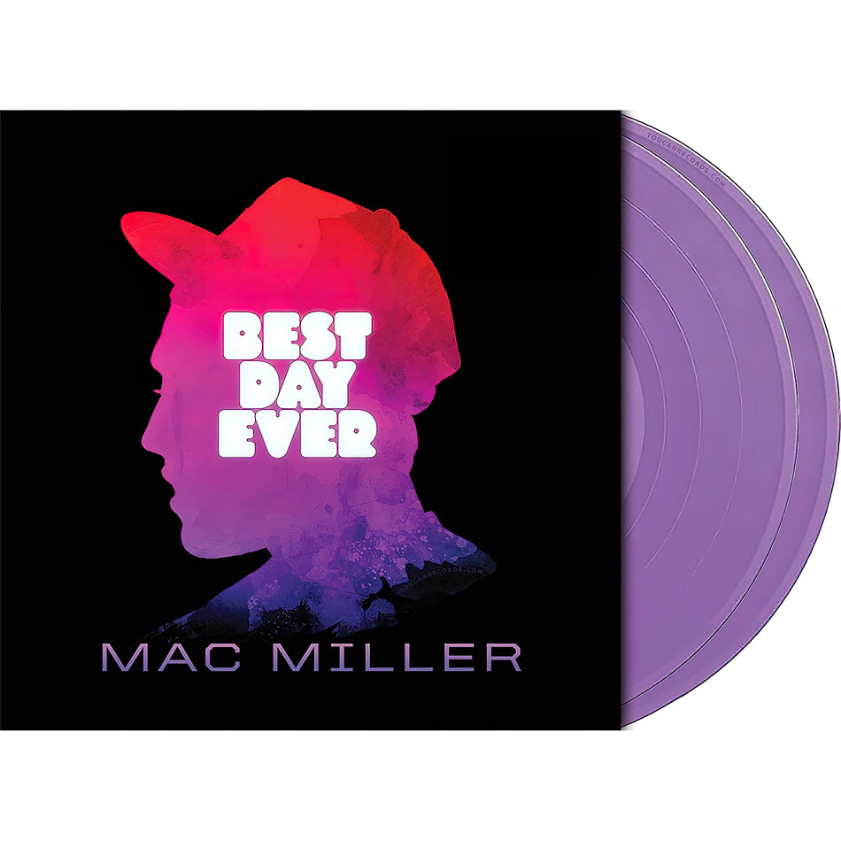 Mac Miller Best Day Ever packshot for the limited edition lavender vinyl LP with gatefold sleeve and etched side D