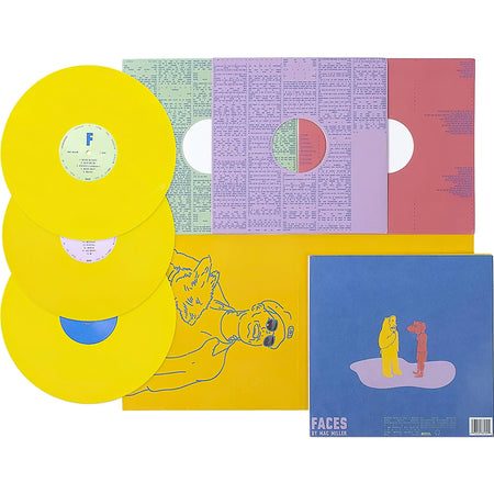 Mac Miller, Faces, 3 LP, Yellow vinyl, Colored Vinyl, cover, album, records, vinyl, packshot, contents